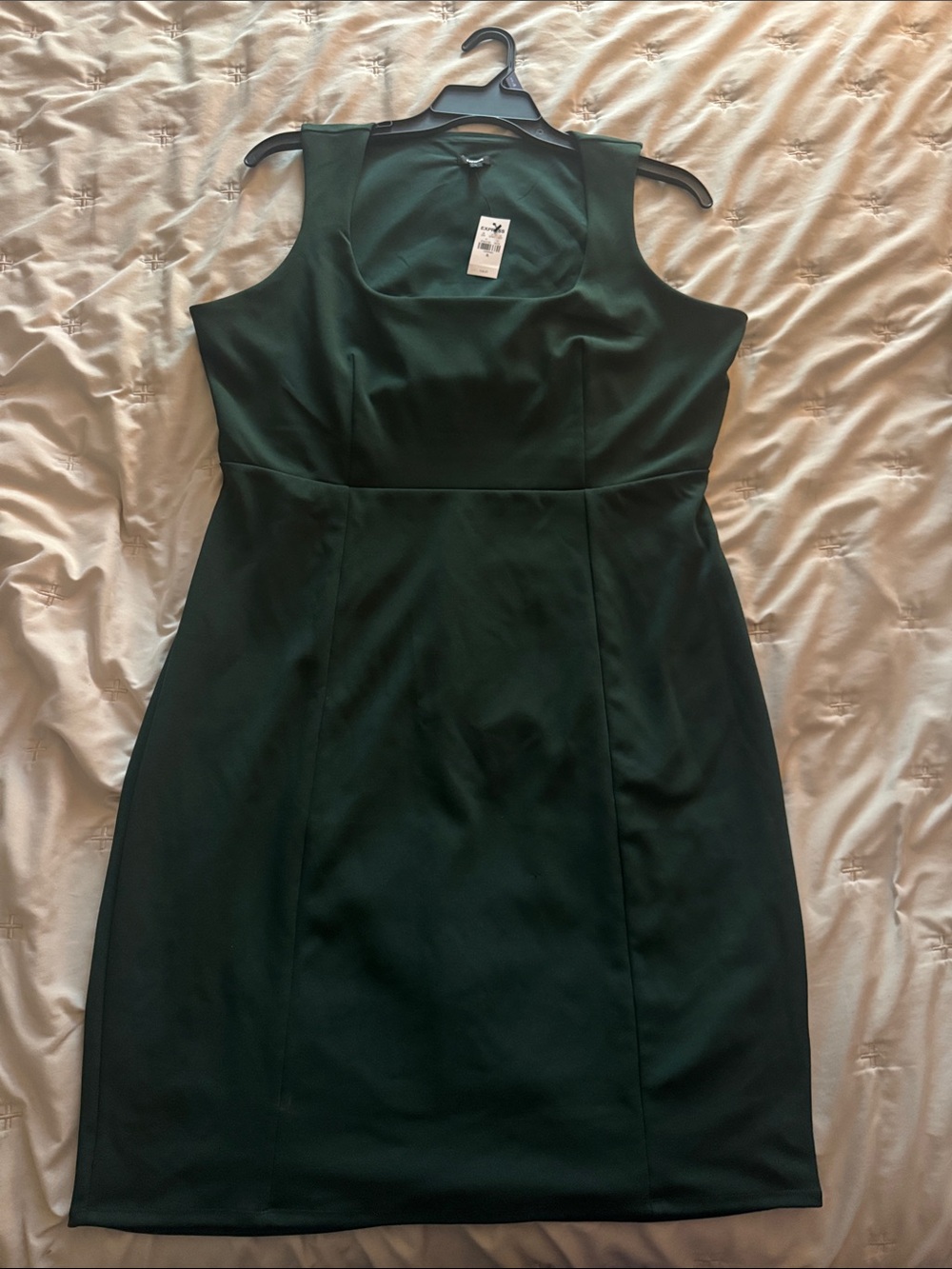 Express Dark Green Sleeveless Midi Dress